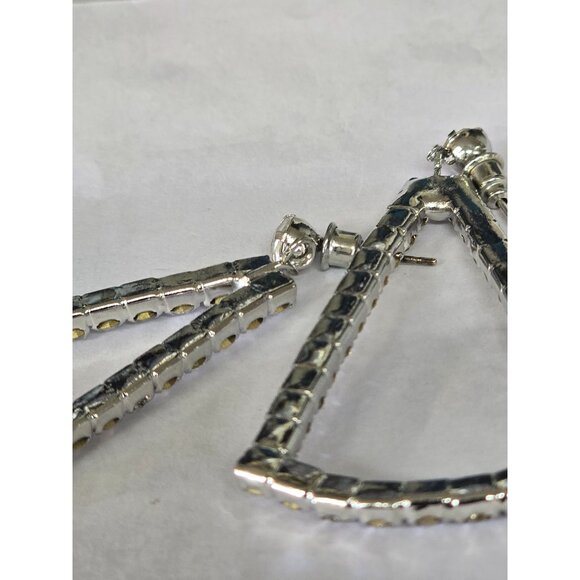 Triangle Drop Earrings – Elegant Rhinestone Sparkle - Picture 8 of 12